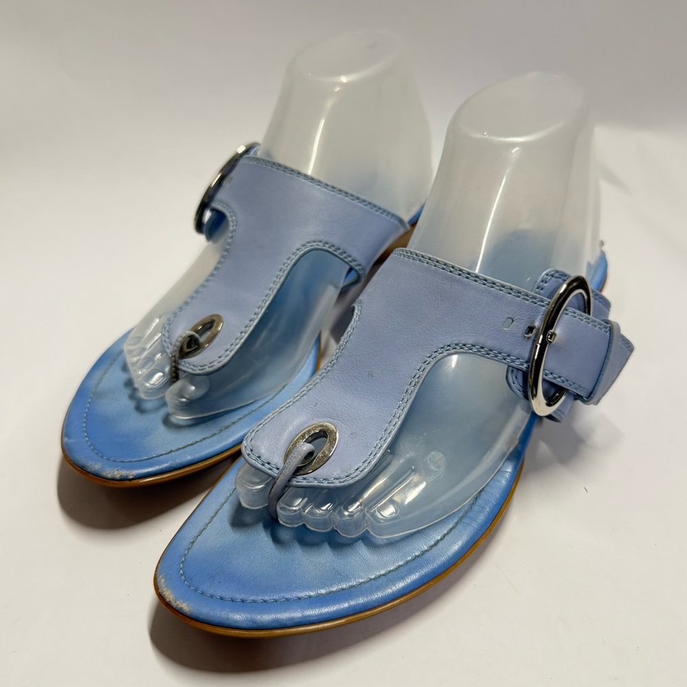 Tod's Sky Blue Sandals with Silver detail